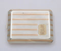 Vintage Tiffany & CO Sterling Silver & 14K Yellow Gold Powder Compact Case.