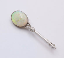 Load image into Gallery viewer, Art deco Opal and Diamond 18K Gold Brooch, Pin
