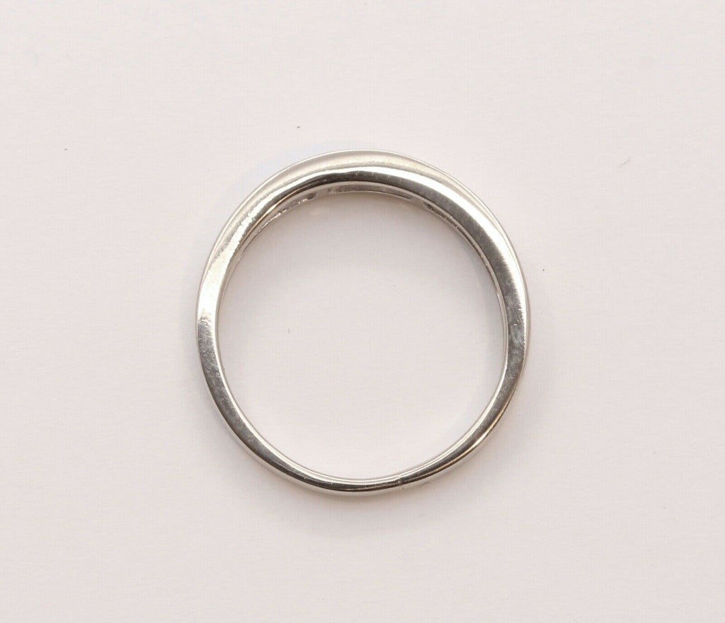 Vintage Ladies Diamonds 14K White Gold Wedding Band Stacking