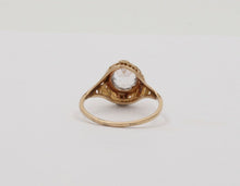 Load image into Gallery viewer, Antique Art Deco Paste Filigree 14K Yellow Gold Ring, Engagement Ring
