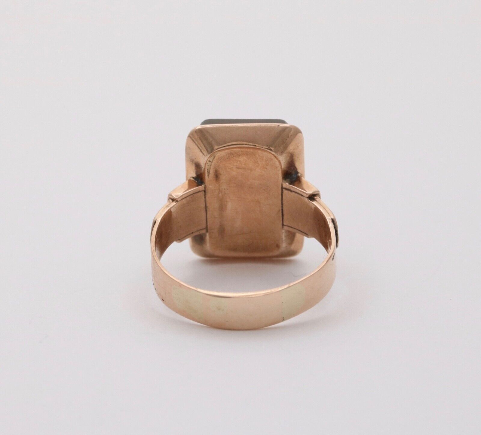 Edwardian Victorian Cameo Onyx 10K Rose Gold Ring