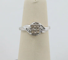 Load image into Gallery viewer, Champagne Colored Diamond Square 14K White Gold Engagement Ring
