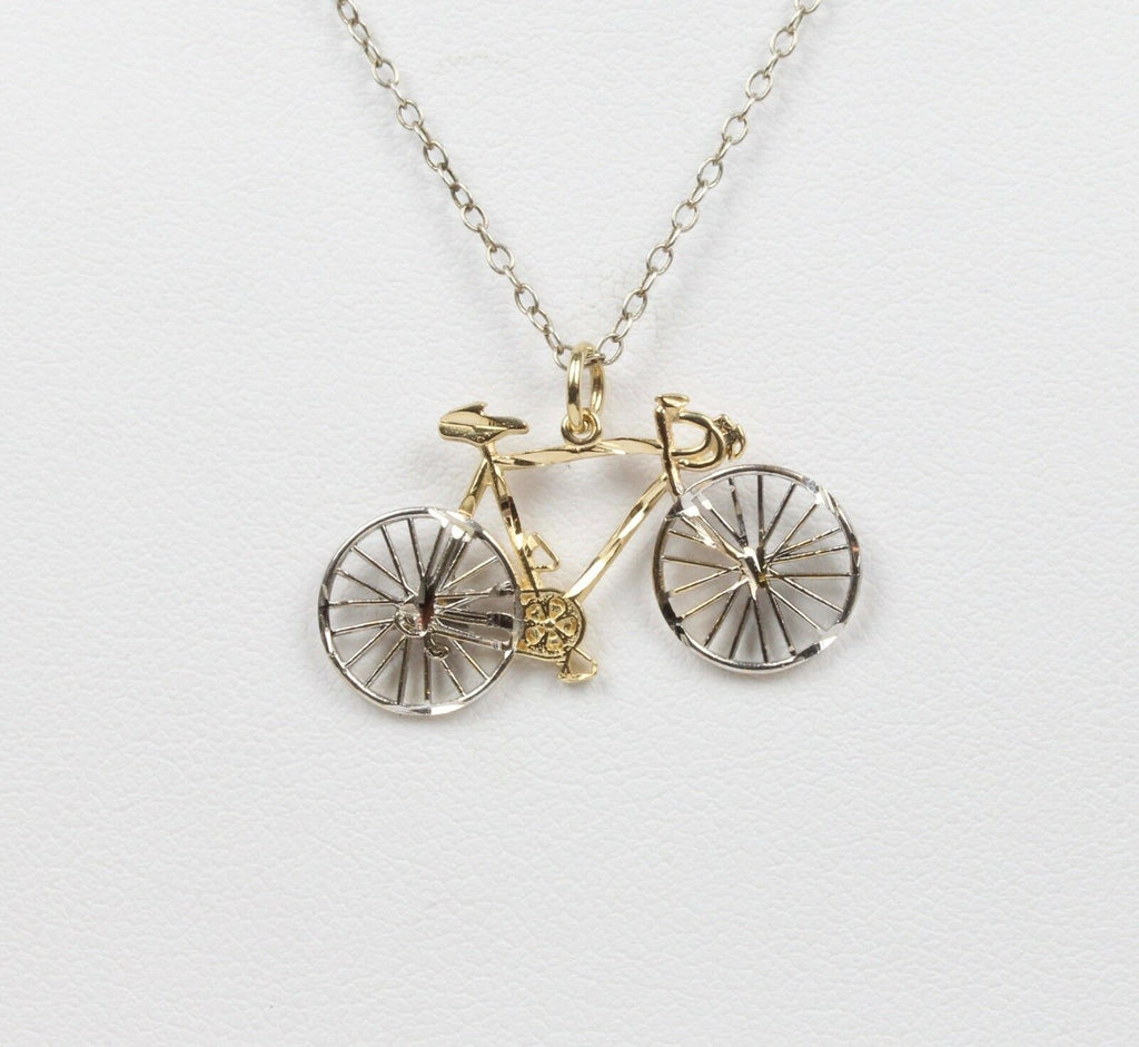 Vintage 14K Yellow Gold Bike Pendant