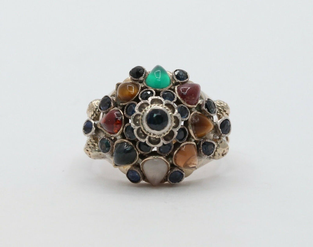 Vintage 18K Yellow Gold East Harmen Multi-Stone Ring