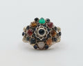 Vintage 18K Yellow Gold East Harmen Multi-Stone Ring