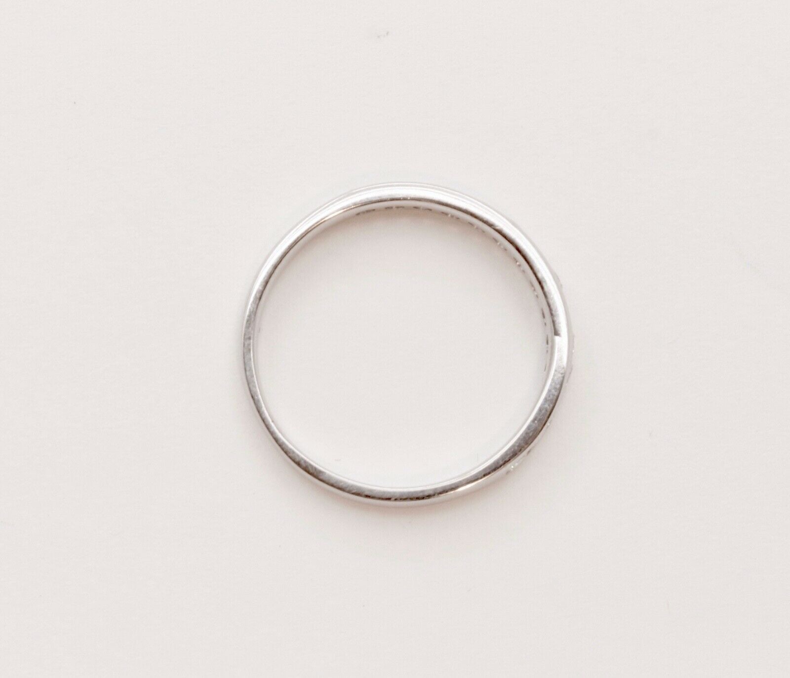 Vintage Ladies Diamonds Platinum Wedding Band Stacking Ring