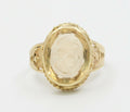 Vintage 14K Yellow Gold Crystal Cameo Ring
