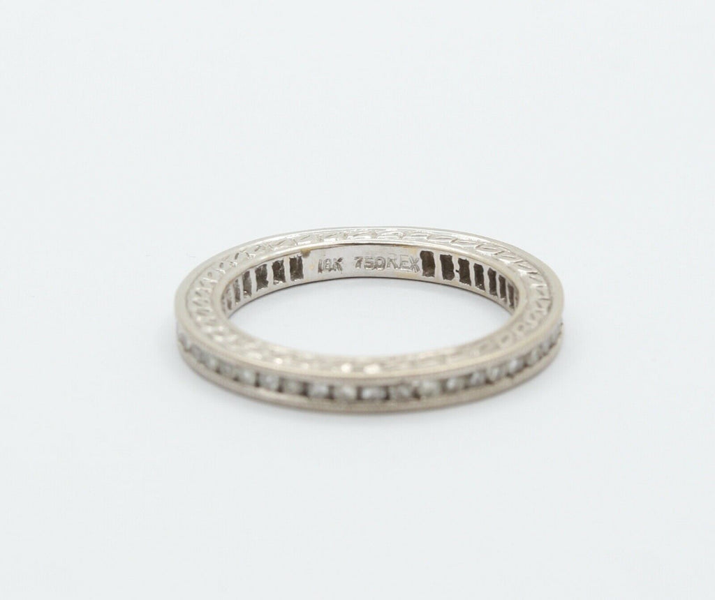 Ladies 18K White Gold Diamonds Stacking Eternity Band