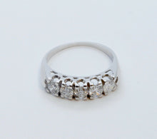 Load image into Gallery viewer, Vintage Ladies 14K White Gold Large Diamonds Wedding Band
