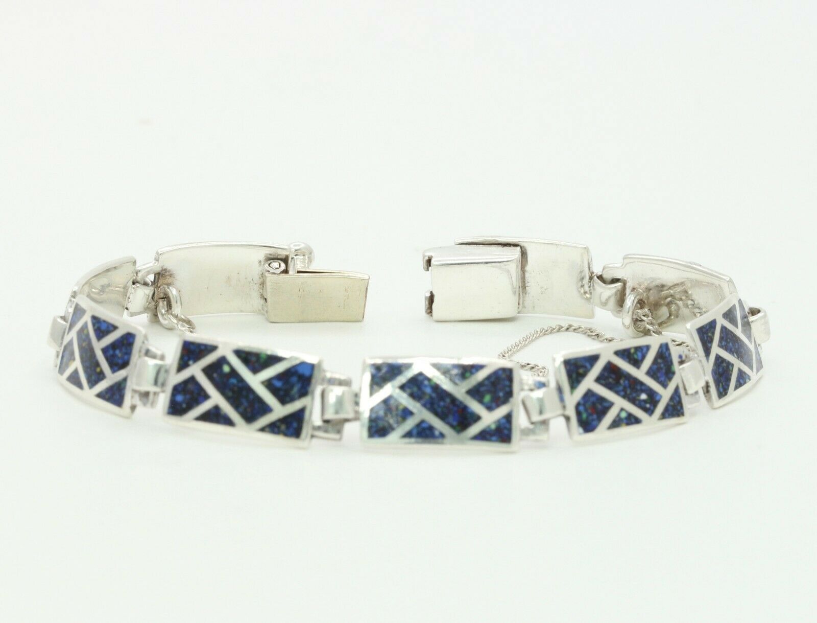 Vintage Sterling Silver Enamel Bracelet