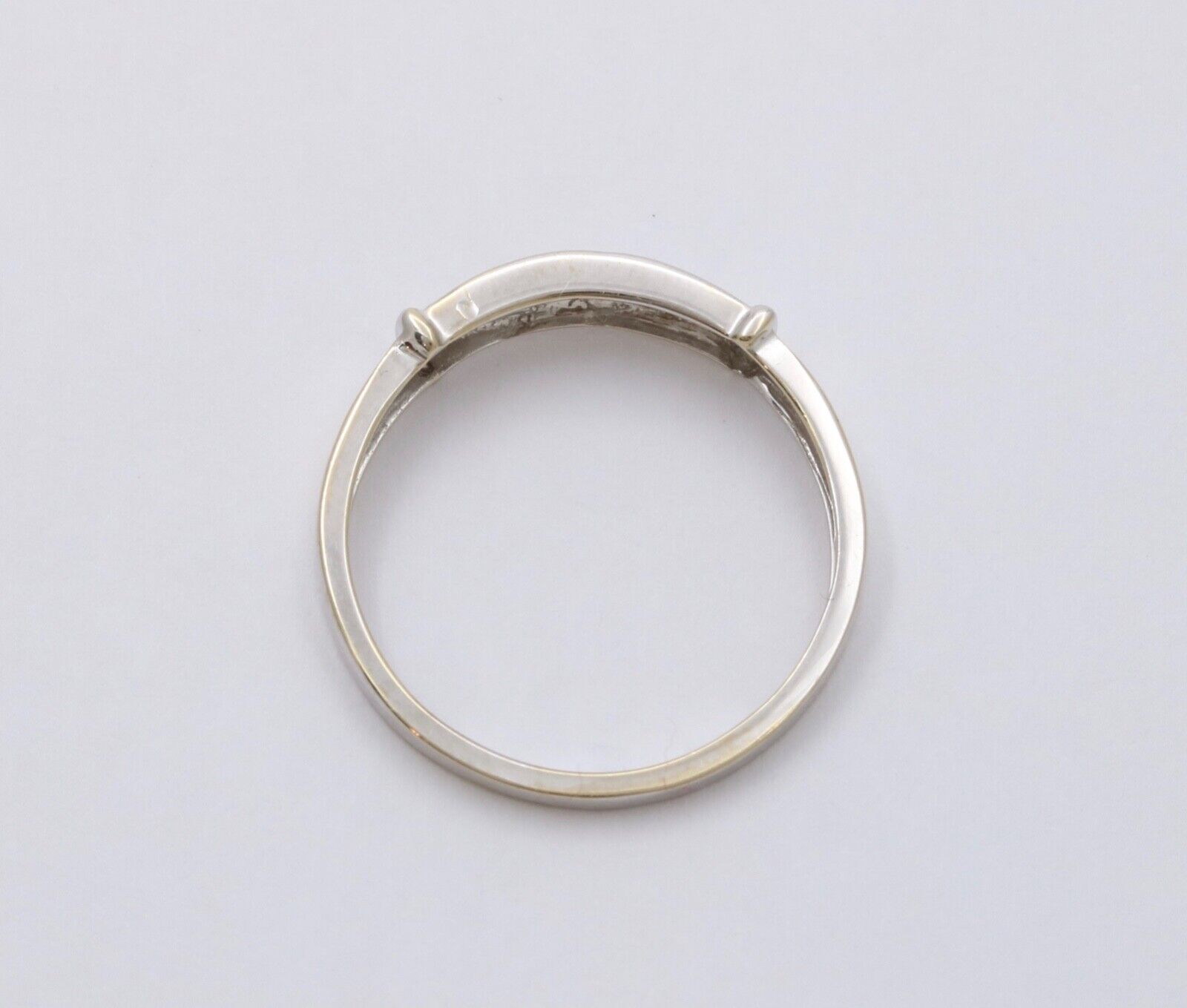 Vintage Diamond 14K White Gold Ring Band, Wedding Band