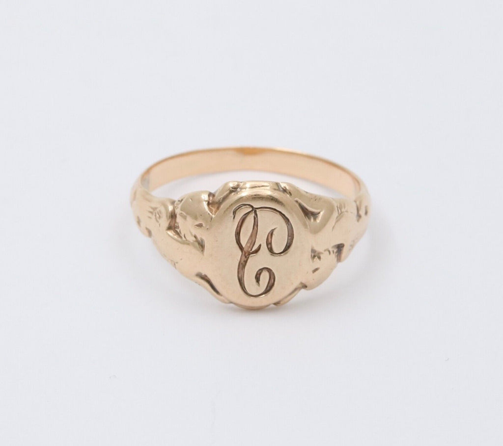 Victorian Signet 10K Yellow Gold Ring