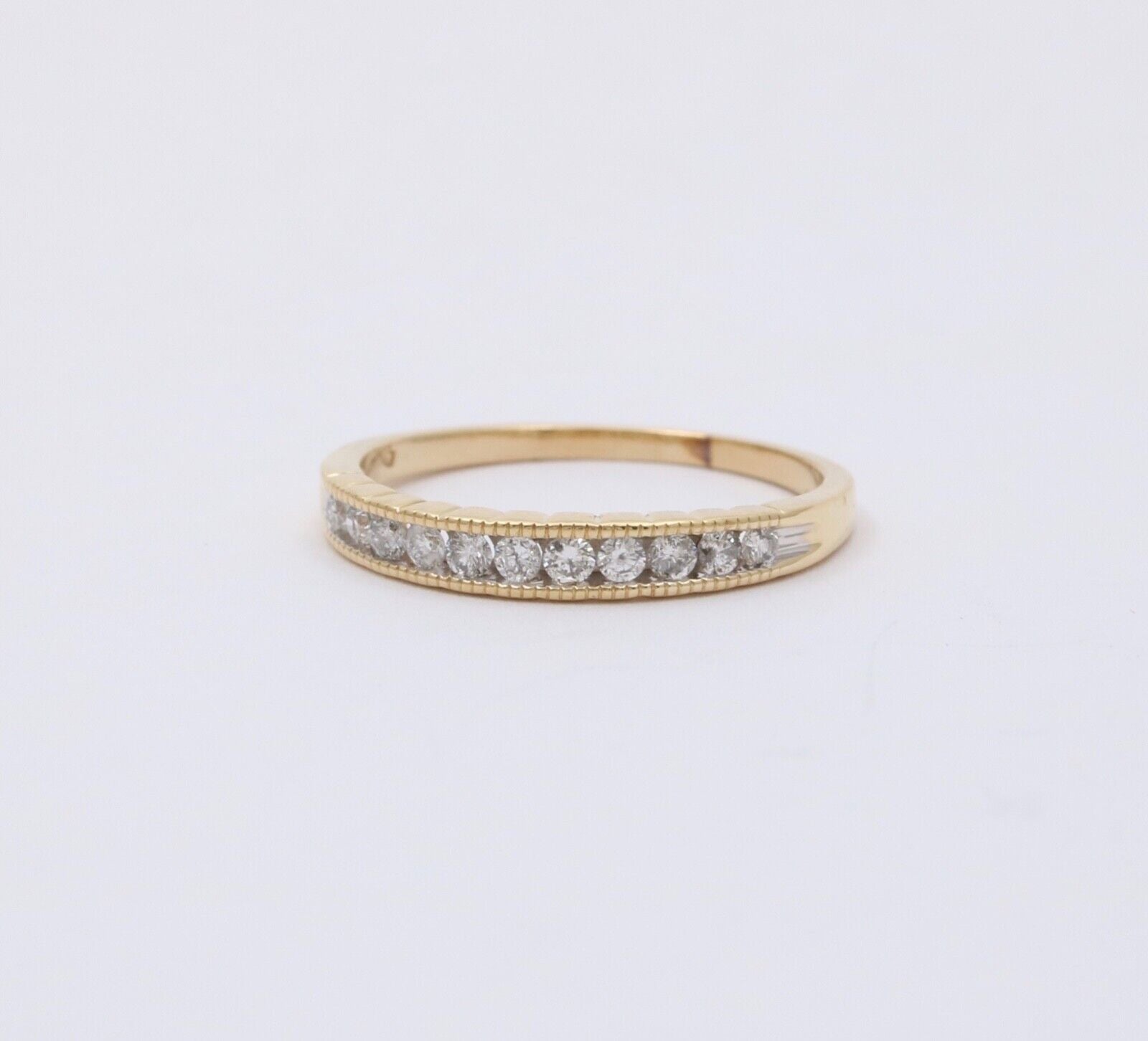 Vintage Diamonds 14K Yellow Gold Wedding Stacking Band Ring
