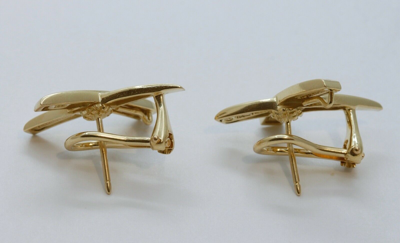 Tiffany and Co Paloma Picasso 18K Yellow Gold Graffiti X Earrings