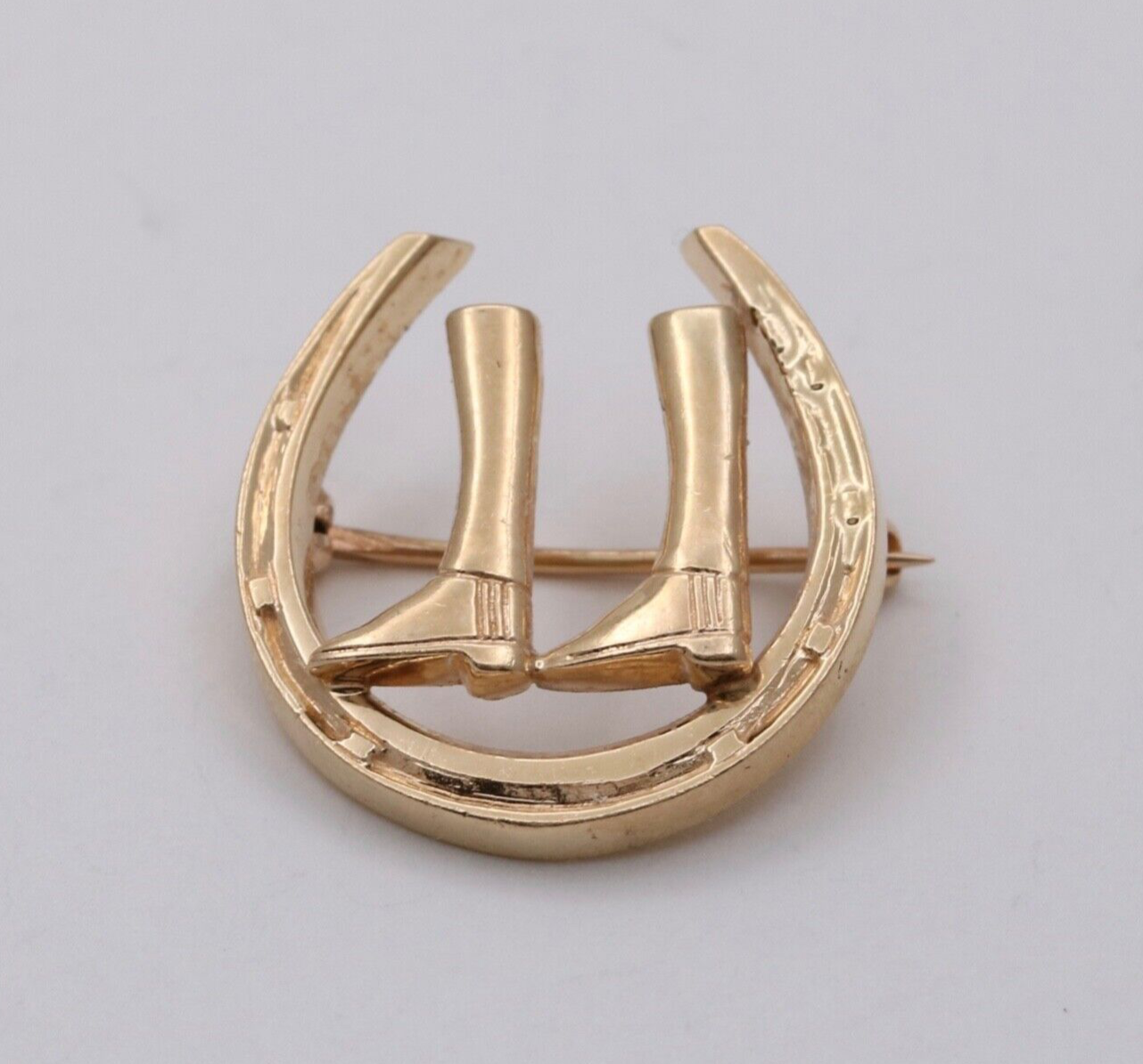 Vintage Horseshoes And Riding Boots 14K Yellow Gold