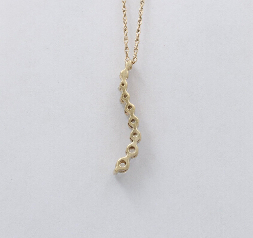 Vintage Diamond 14K Yellow Gold Curly Pendant.