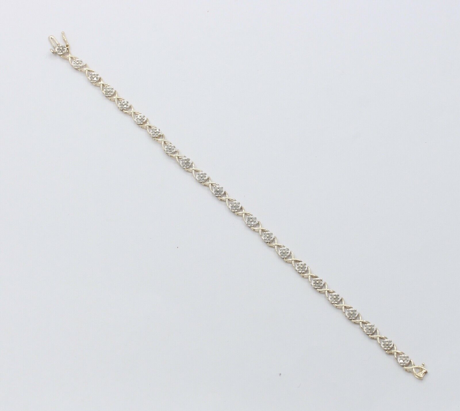 Vintage Ladies Tennis Bracelet Diamonds 10K Yellow Gold