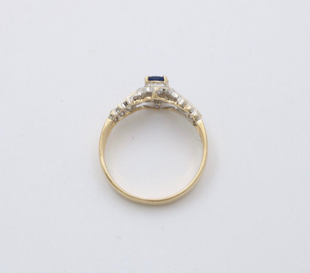 Vintage 14KYellow Gold Sapphire and Diamond Ring, Engagement Ring