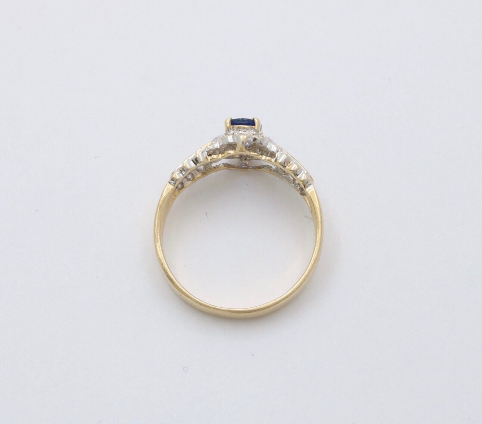 Vintage 14KYellow Gold Sapphire and Diamond Ring, Engagement Ring