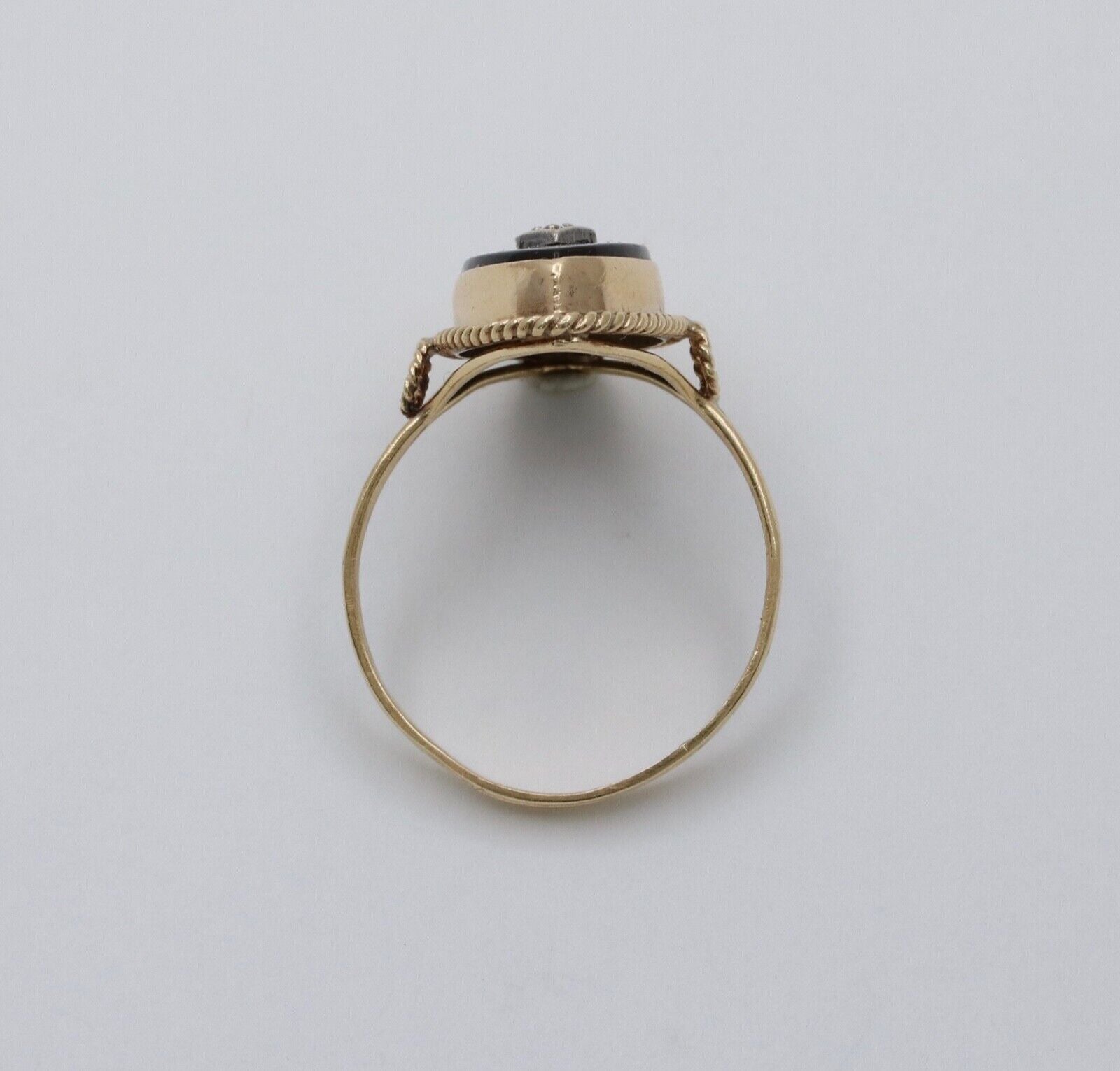 Antique Art Deco Marquise Onyx Diamond Ring
