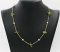 Vintage 14K Yellow Gold Peridot Pearl Necklace