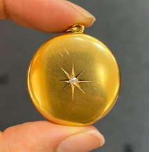 Load image into Gallery viewer, Antique Victorian 14K Yellow Gold DIamond Star Locket Pendant
