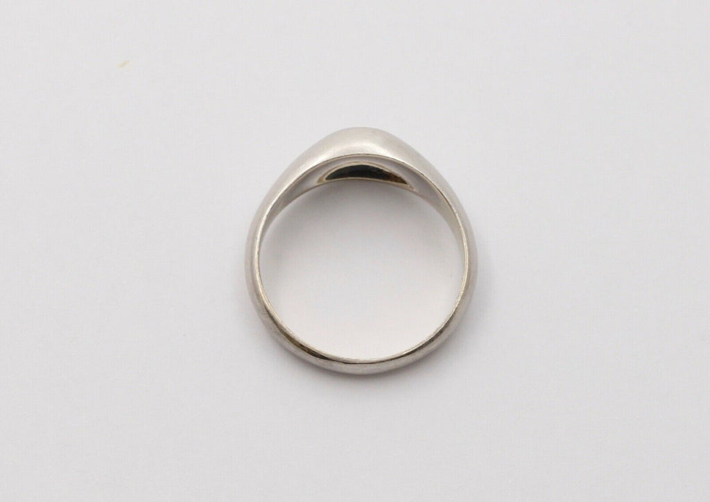 Vintage Unisex Diamond 14K White Gold Gypsy Ring