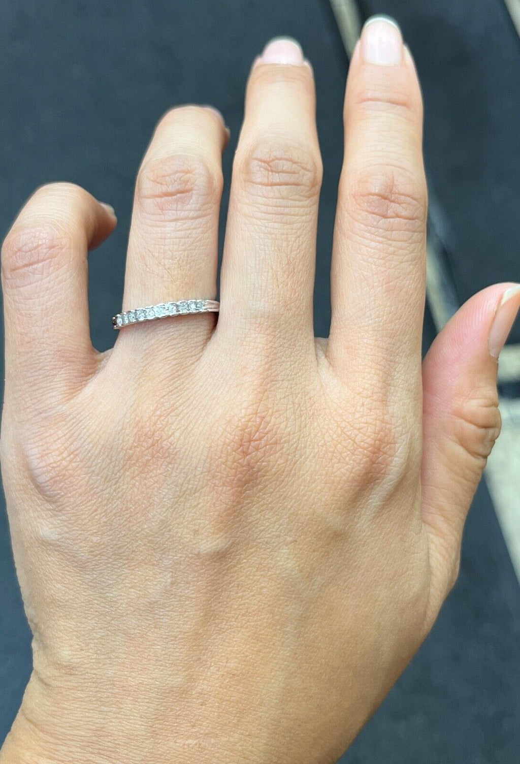 Vintage 14K Gold Half Eternity Diamond Ring Band