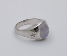 Load image into Gallery viewer, Vintage Star Sapphire Diamonds 14K White Gold Ring
