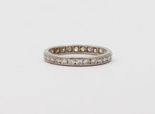 Load image into Gallery viewer, Classic Art Deco 18K White Gold Single Cut Diamonds Eternity Ring, Band , Weddin
