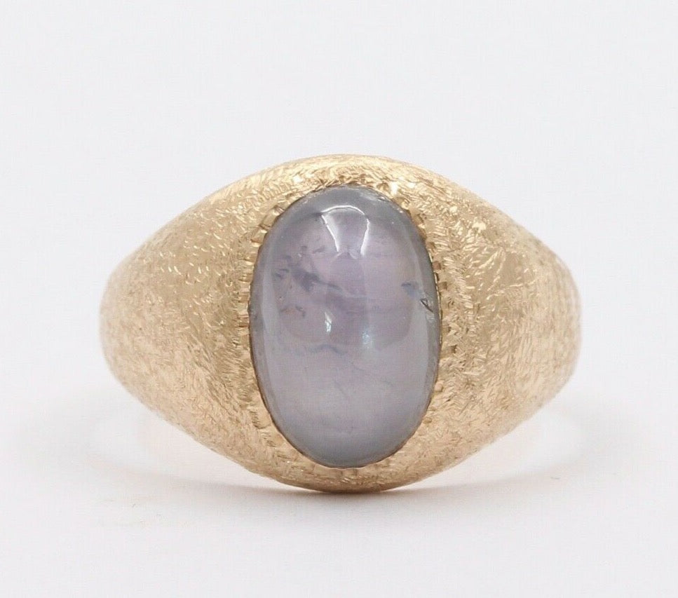 Vintage Men's 14K Yellow Handmade Star Sapphire Ring