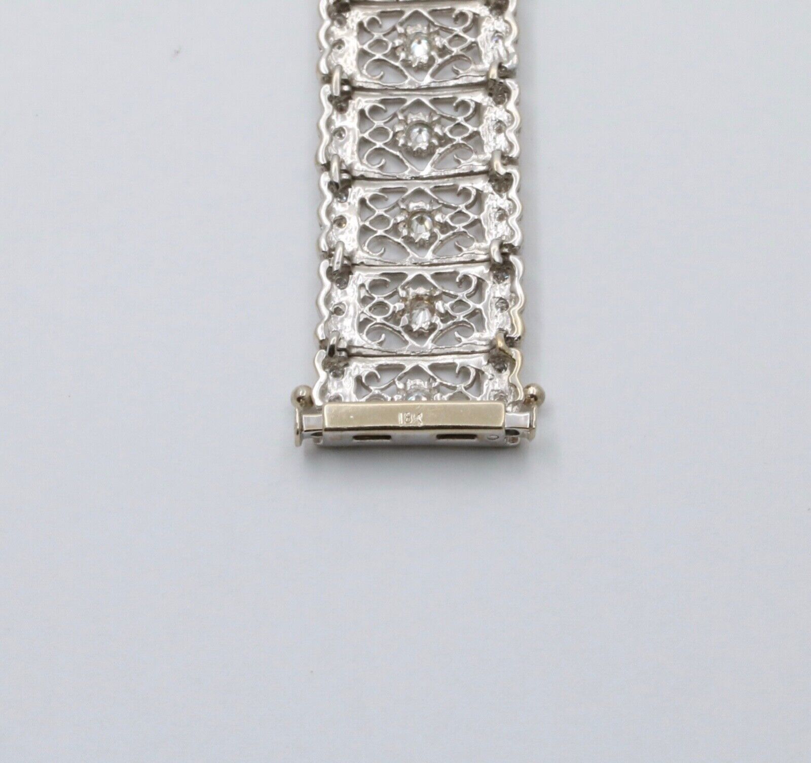 Art Deco Diamond 18K White Gold Filagree Bracelet