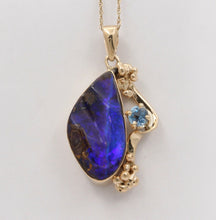 Load image into Gallery viewer, Beautiful Boulder Opal Topaz 14K Yellow Gold Pendant
