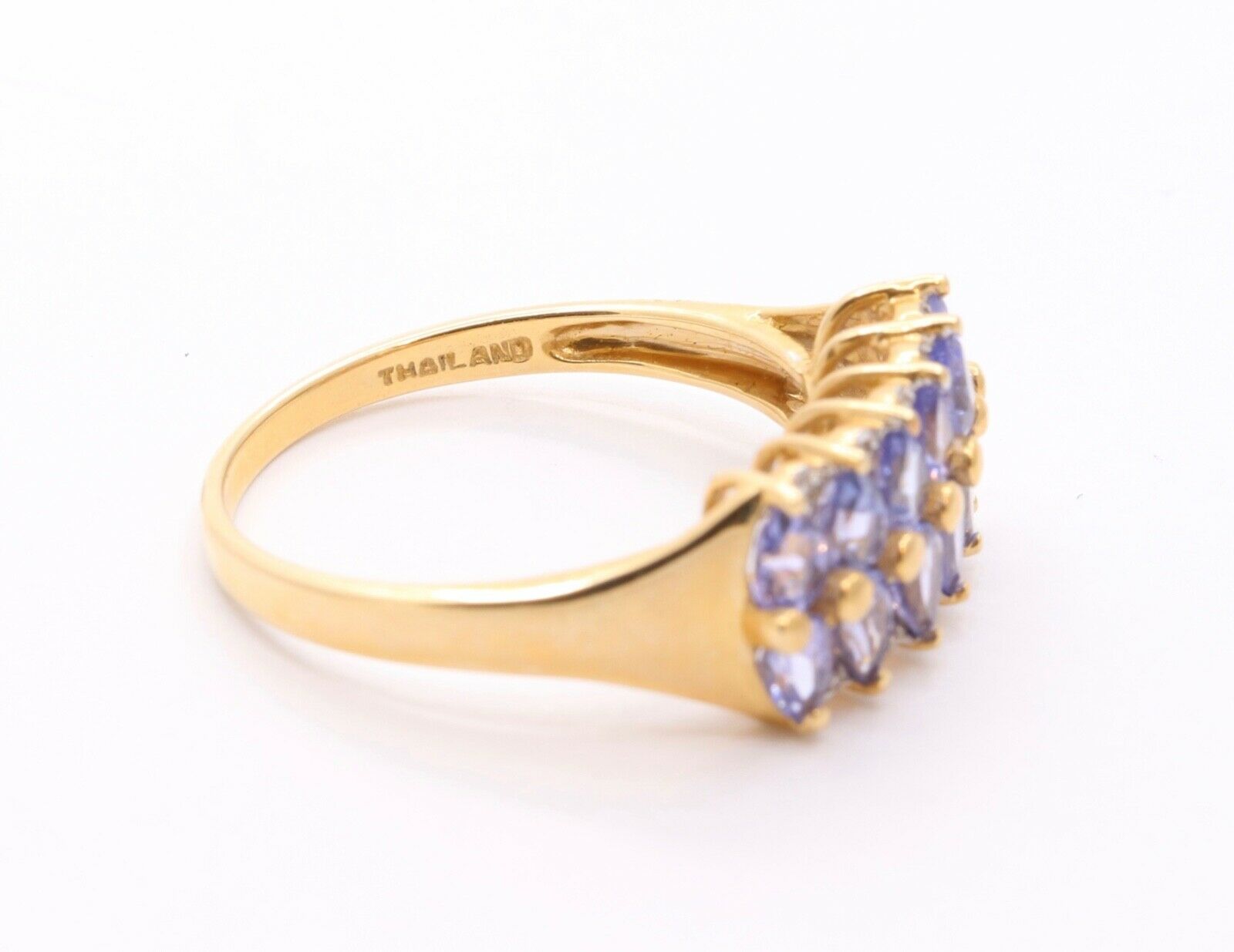 Vintage Tanzanite Diamonds 14K Yellow Gold Ladies Band