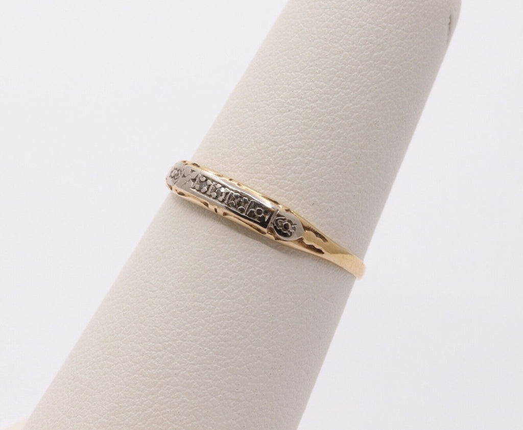 Art Deco Diamonds 14K Yellow Gold Ladies Ring