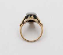 Load image into Gallery viewer, Art Nouveau Cameo Onyx 14K Yellow Gold Ring
