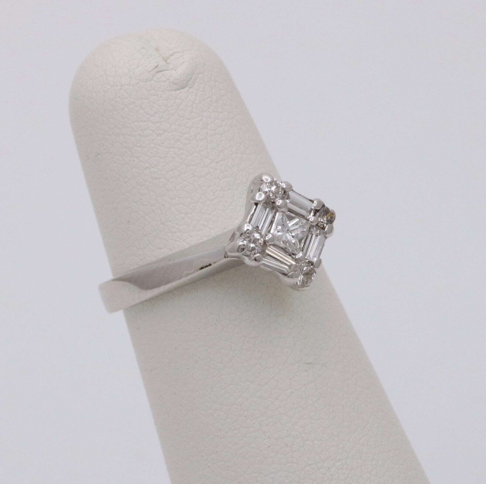 Vintage 14K White Gold Diamond Engagement ring , Anniversary Ring.