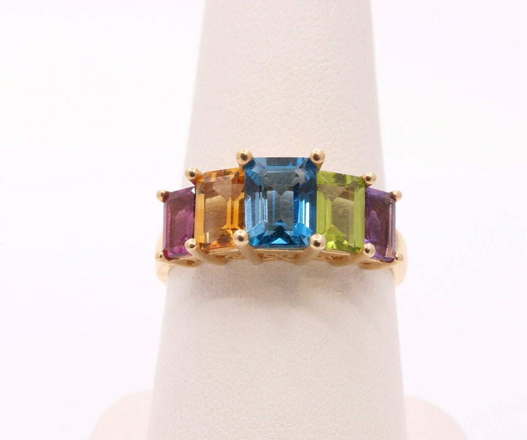 Vintage 14K Multi Stone Cocktail Ring