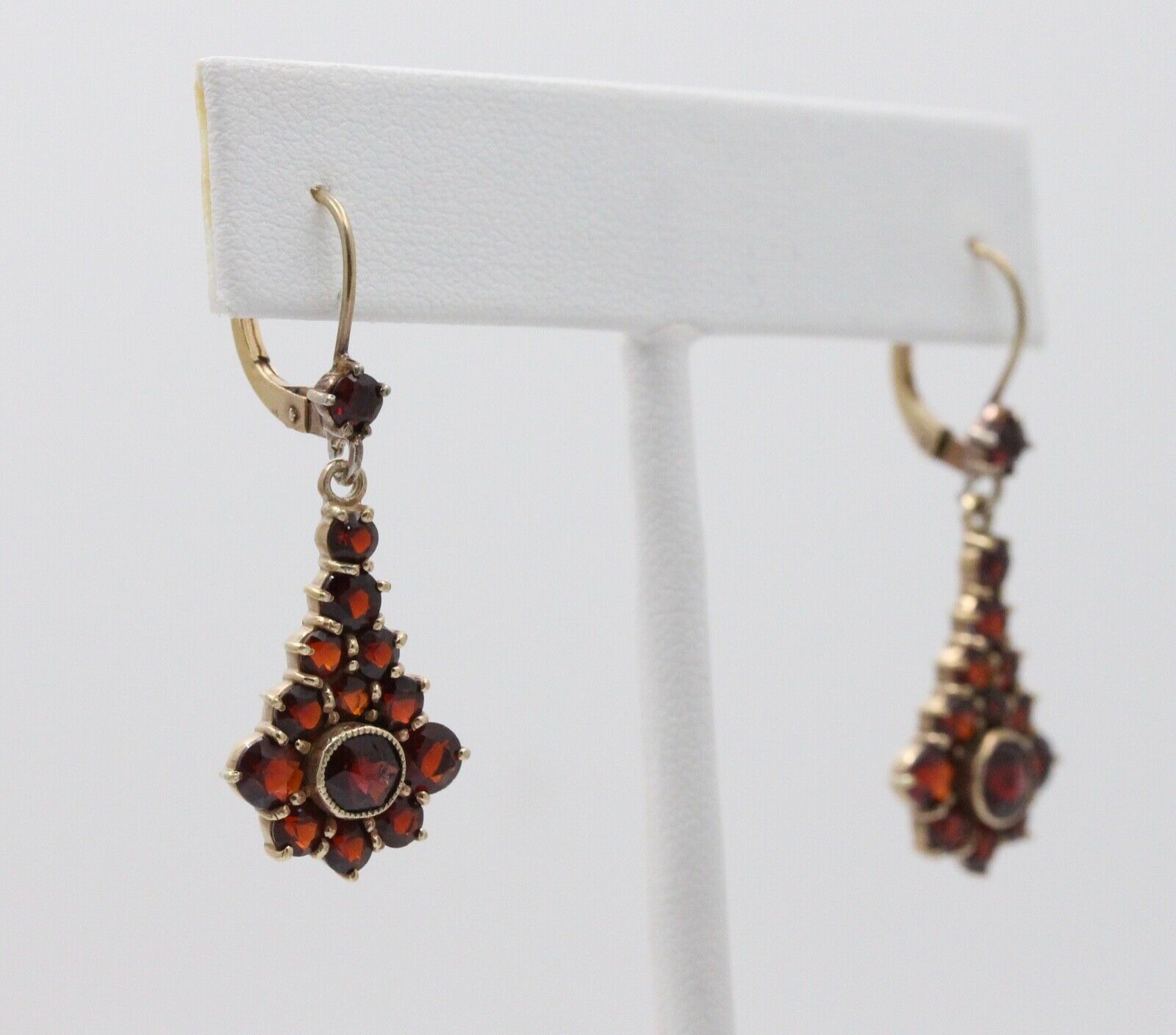 Victorian Revival Gold Filled Garnet Bohemian Ornament Earrings