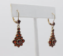 Load image into Gallery viewer, Victorian Revival Gold Filled Garnet Bohemian Ornament Earrings
