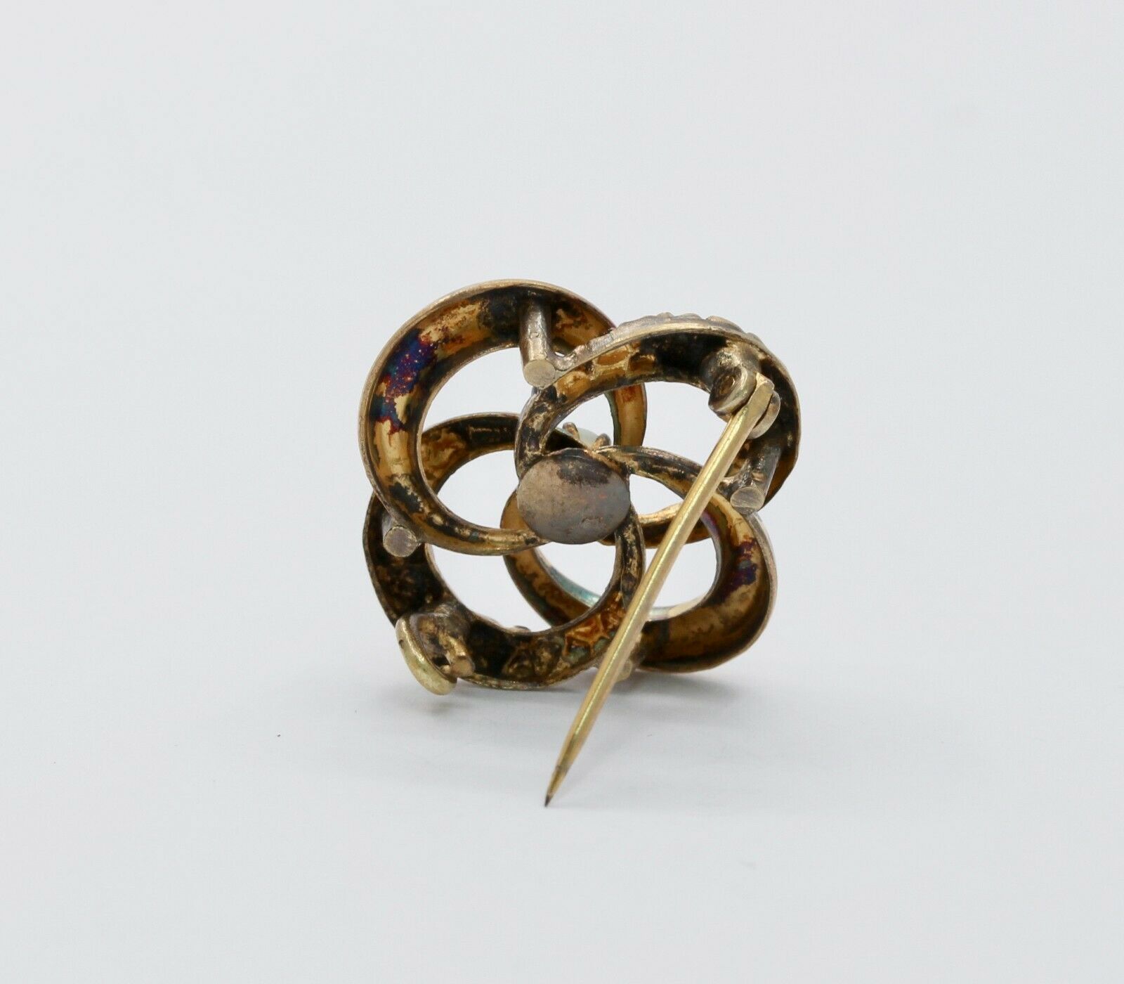 Victorian Vermeil Interlocking Circle Opal Brooch