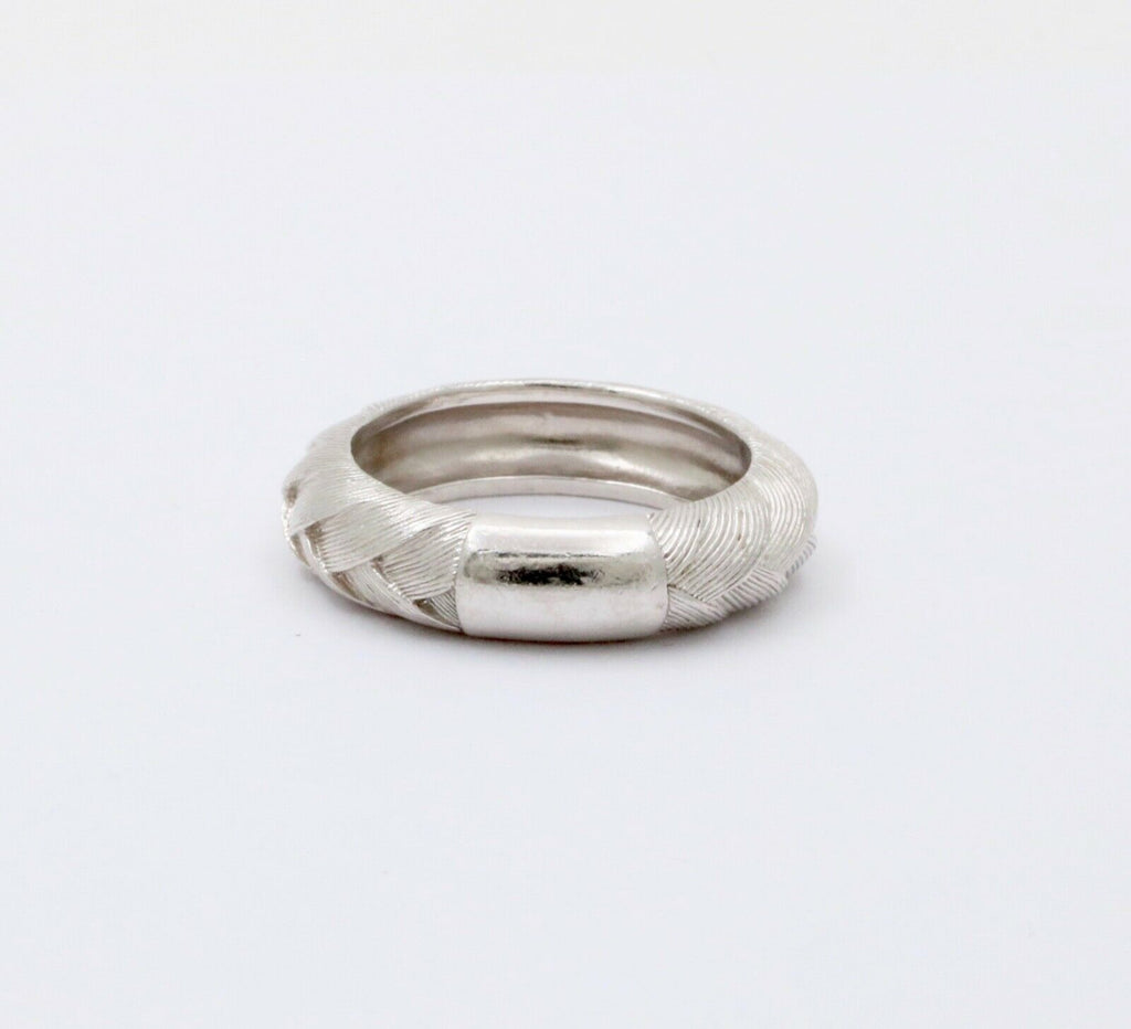 Vintage Judith Ripka Weave 925 Sterling Silver Ring Band