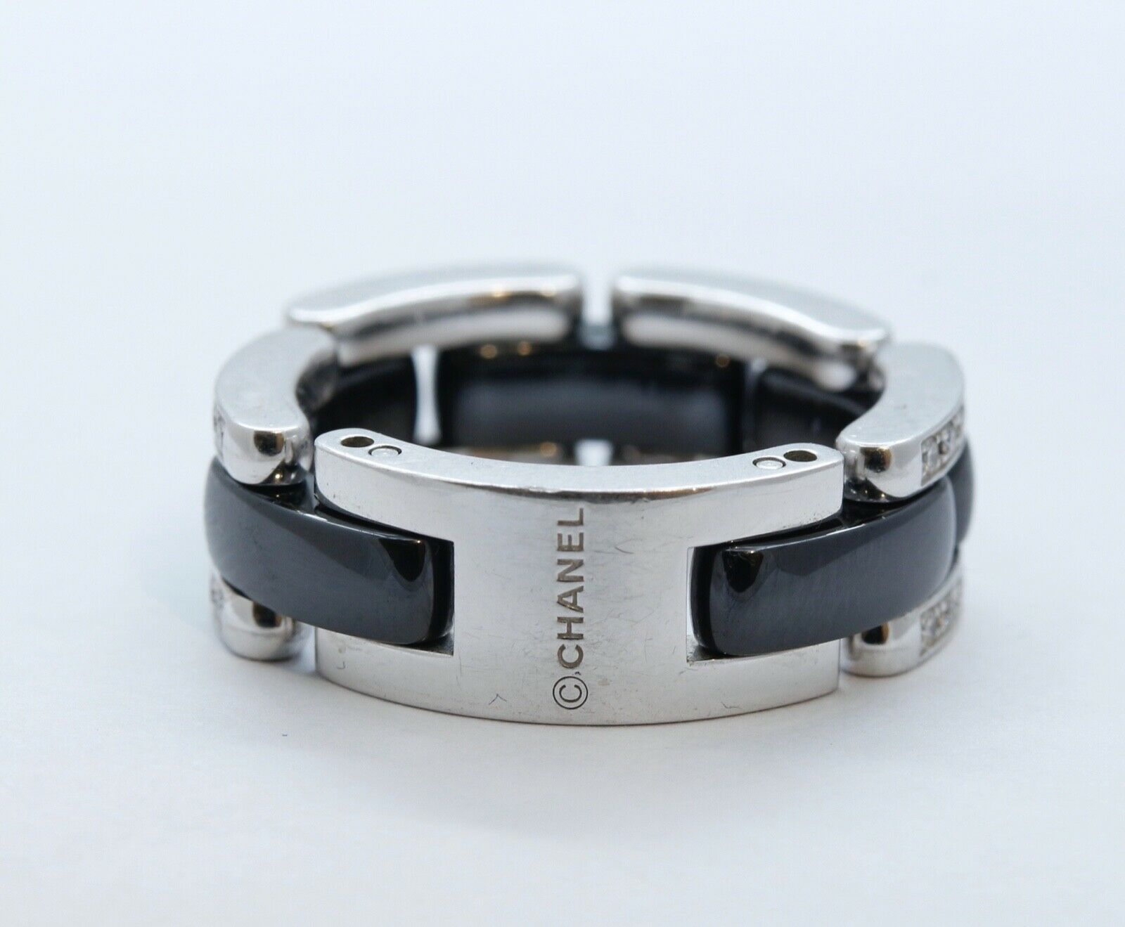 Chanel Ultra Ring Diamonds Black Ceramic 18K White Gold Ring