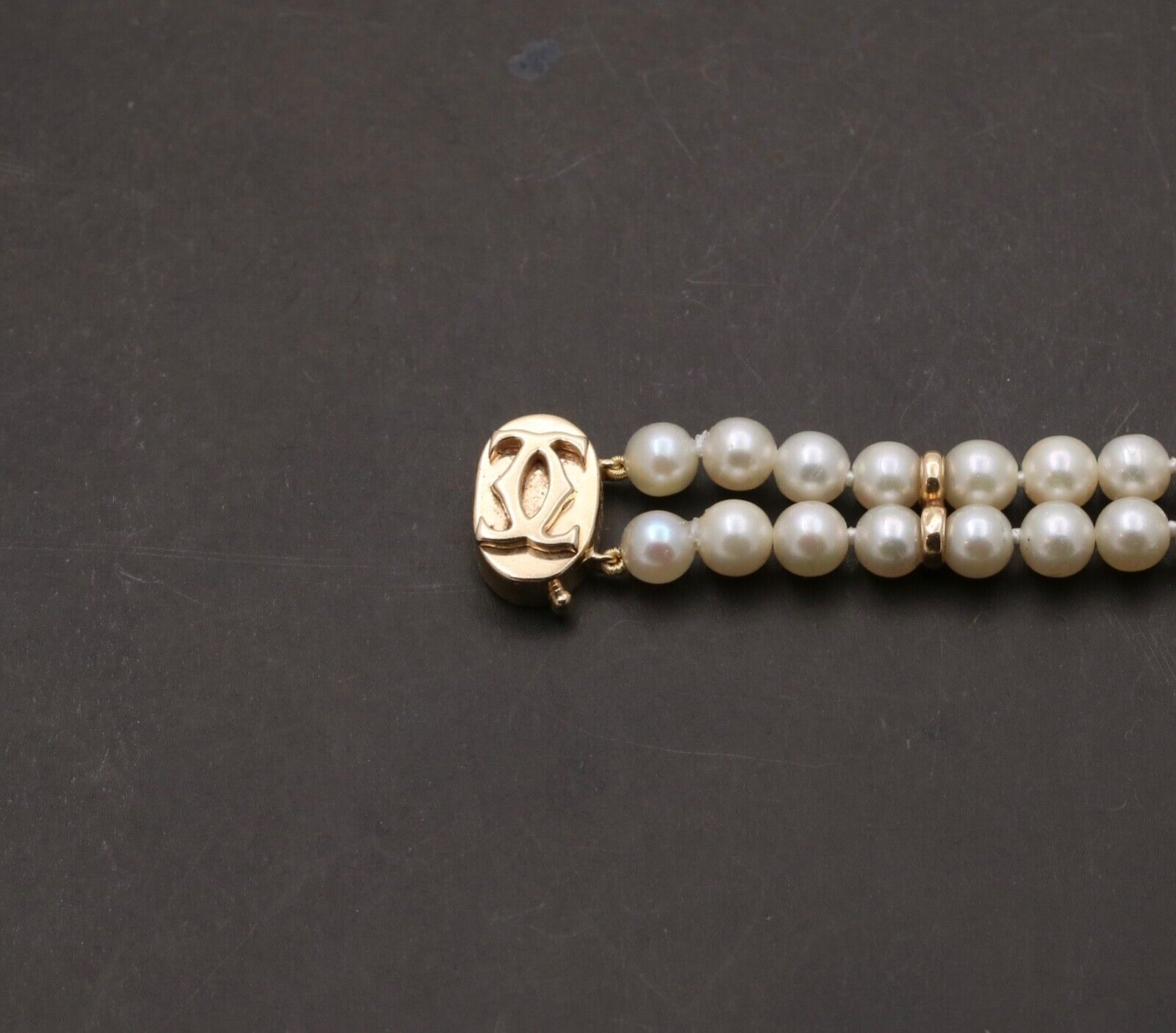 Vintage 14K Yellow Gold Beaded Two Layer Pearl Bridal Bracelets