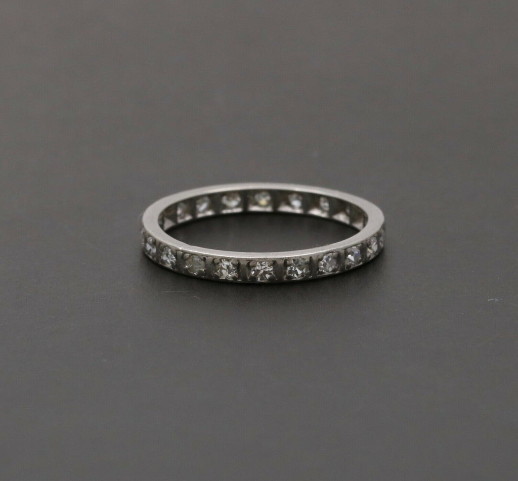 Art Deco Diamonds 18K White Gold Eternity Band Ring