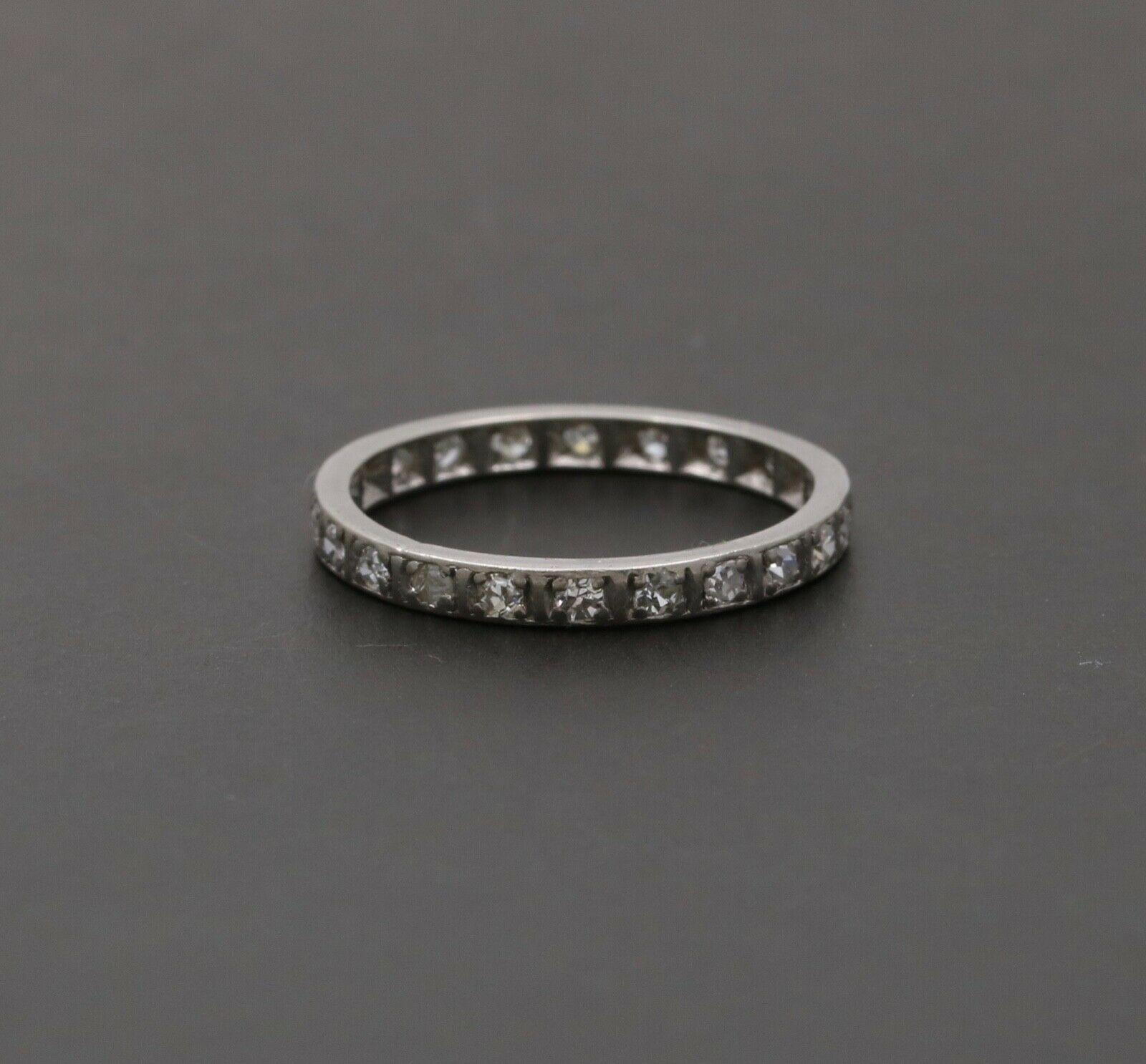 Art Deco Diamonds 18K White Gold Eternity Band Ring
