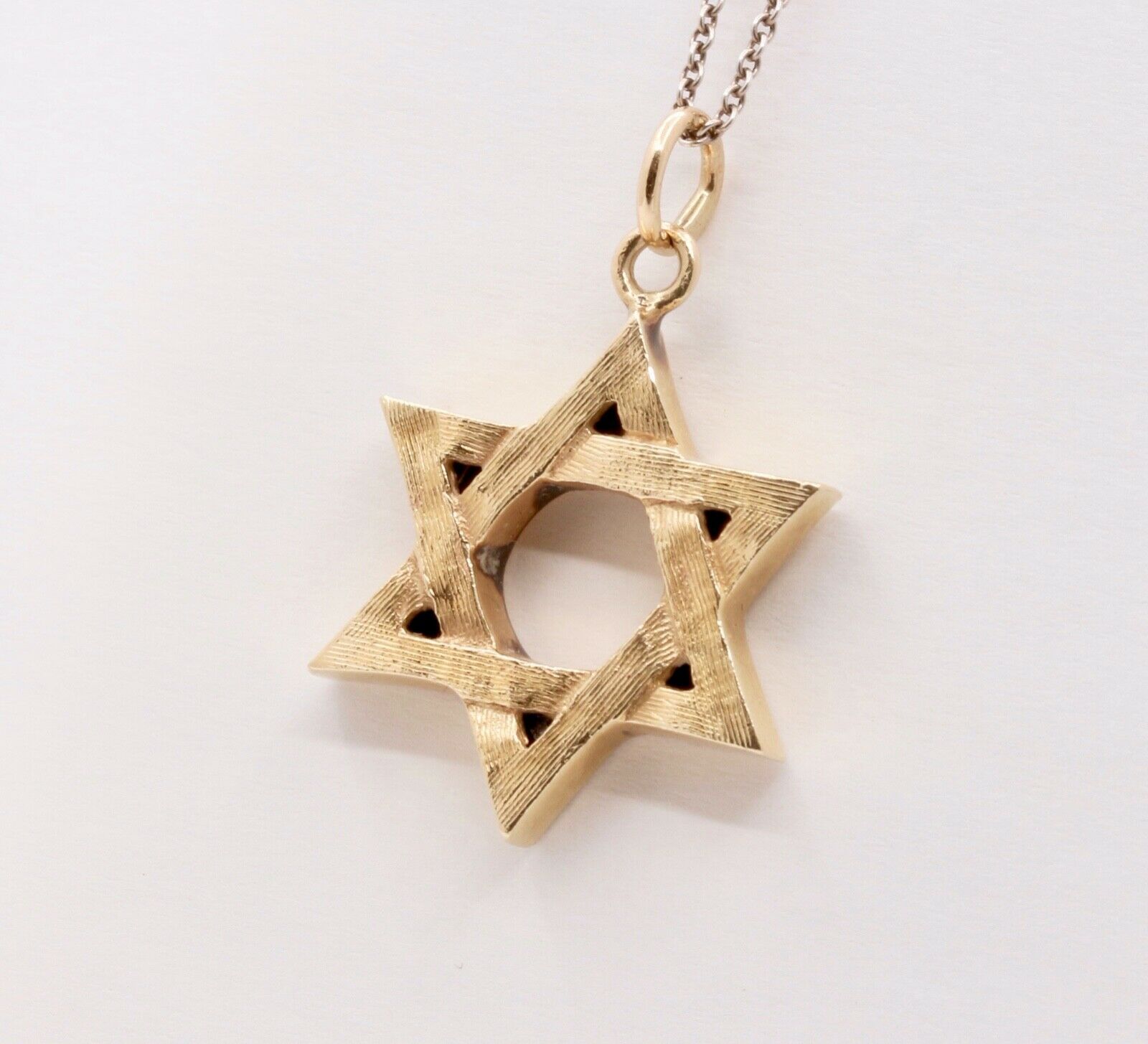 Vintage 14K Yellow Gold Star of David Pendant Charm