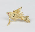 Vintage 14K Yellow Gold Sparrow Brooch