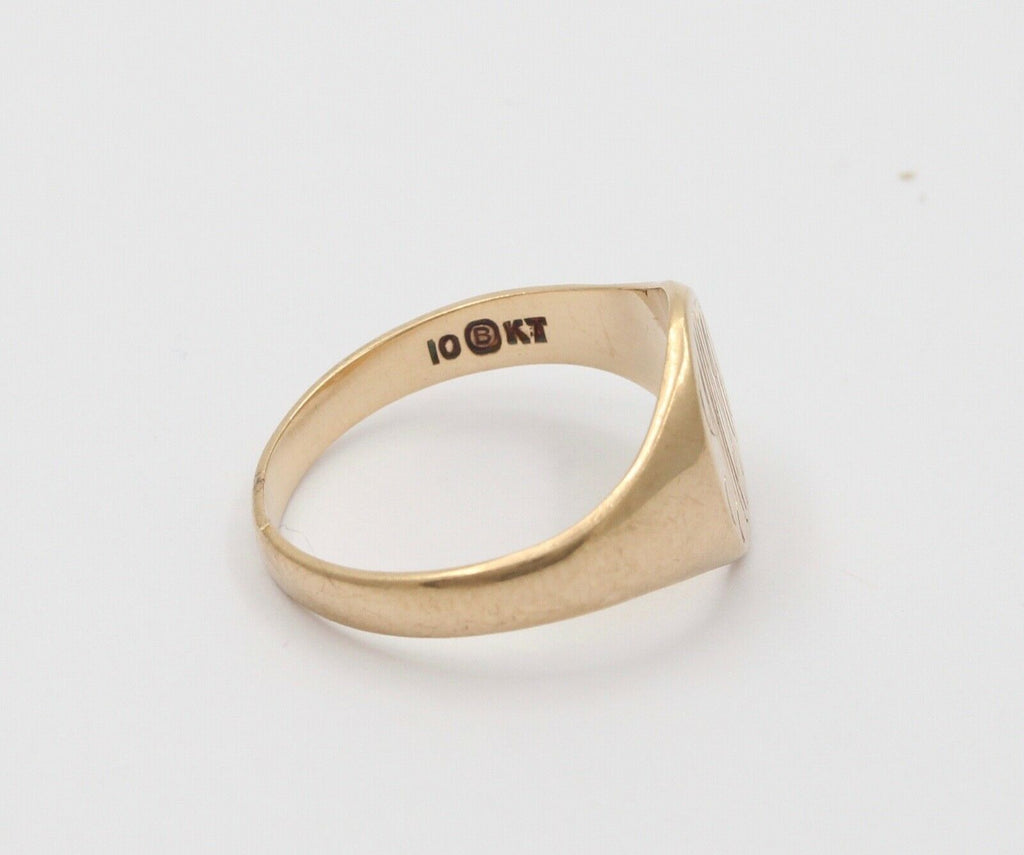 Antique Otsby & Barton Signet 10K Engraved Ring