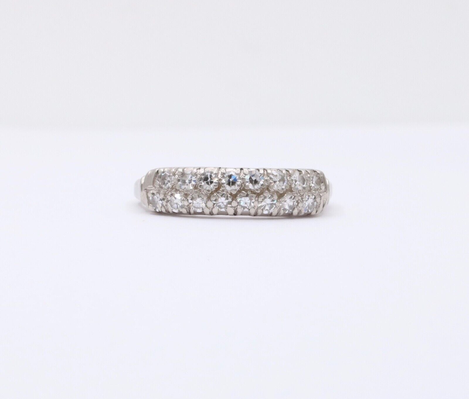 Antique Art Deco Diamond Platinum Ring band, Wedding Band
